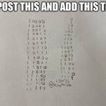 Binary | REPOST THIS AND ADD THIS TEXT | image tagged in binary | made w/ Imgflip meme maker