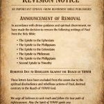 IF and WHEN REFORMIST BIBLE PUBLISHERS EXCLUDE all of Paul’s PRI