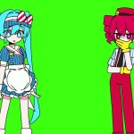 Miku and Teto green screen template
