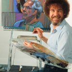 Bob Ross painting Jeffrey Epstein