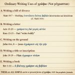 3. Ordinary Writing Uses of γράφω (Not γέγραπται) Here are the e