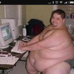 fat man at work blank template