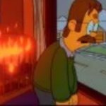 flanders sad in fire