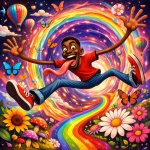 Black guy with extended arms and legs that flop everywhere and a