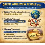 2D) GREEK WORLDVIEW RESIDUE etc. D. The Pastoral Epistles (1 Tim