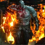 Mr X walking out of fire