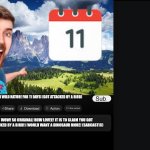 The challenges Mr breast does: | 100K; STAYING IN WILD NATURE FOR 11 DAYS! (GOT ATTACKED BY A BIRD); WOW! SO ORIGINAL! HOW LOVELY IT IS TO CLAIM YOU GOT ATTACKED BY A BIRD! I WOULD WANT A DINOSAUR MORE! (SARCASTIC) | image tagged in youtube video maker,mrbeast,fake mrbeast | made w/ Imgflip meme maker