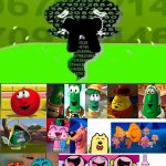 Toon Friends laughing at Victor virus crying | image tagged in toon friends laughing at what,deviantart,crossover,veggietales,nickelodeon,the amazing world of gumball | made w/ Imgflip meme maker