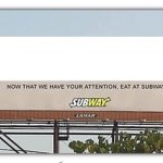 Subway billboard meme