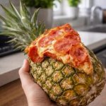 pizza on pineapple