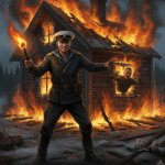 Evil Sablin Burning Simo Haya and his house