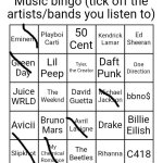 Music bingo | image tagged in music bingo | made w/ Imgflip meme maker
