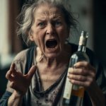 Top drunk old woman vodka