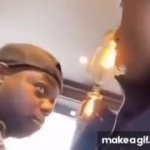 Two Black guy staring at each other GIF Template