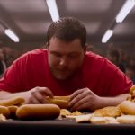 guy eating hotdogs GIF Template