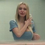 Girl crying in mirror