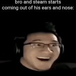 Im cooked | When you're ragebaiting bro and steam starts coming out of his ears and nose: | image tagged in gifs,funny,meme,memes,funny meme,funny memes | made w/ Imgflip video-to-gif maker