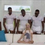 Five black guys and one white girl