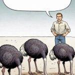 Ostrich Head in Sand Blank