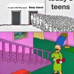 Kids we’re late for beep island | Beep island; A room with Wing span; Beep island | image tagged in kids we're late for ____ | made w/ Imgflip meme maker