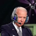Joe Biden with a headset gaming