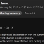 Participants are dissatisfied