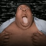 fat guy shocked meme