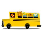Bus five animals GIF Template