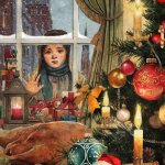 Homeless girl christmas feast