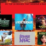 top 10 movies that deserve a razzie | image tagged in 10 movies that deserve a razzie,razzies,top 10,awful,kpop demon hunters,films | made w/ Imgflip meme maker