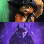 Puss in Boots straight up two panel meme