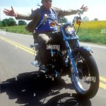 Riding motorcycle no hands