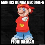 Gangster mario | MARIOS GONNA BECOME-A; FLORIDA MAN | image tagged in gangster mario | made w/ Imgflip meme maker