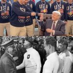 Donald Trump and Adolf Hitler honoring Olympics medalists meme