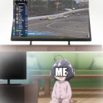 i can't stop watching nascar bruh | ME | image tagged in young utena watching tv | made w/ Imgflip meme maker
