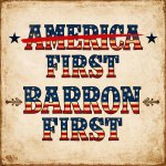 Meme with 2 lines. First line is maga slogan America First with