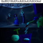 What did I just walk into | POV WHEN YOU WALK INTO THE WRONG ROOM | image tagged in the amazing digital circus confused | made w/ Imgflip meme maker
