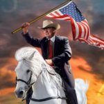 trump on a white horse