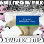 granbull the snow licker | GRANBULL THE SNOW FROLICKER; LICKING ALL THE WHITE SNOW | image tagged in polar bear shits in the snow,snow,granbull,pokemon memes,videogames,licking | made w/ Imgflip meme maker