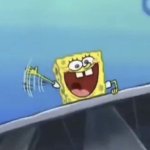 spongebob waving happily