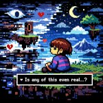 frisk from Undertale questioning reality