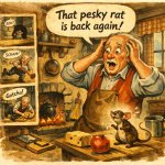 someone reacting to a little rat that keeps coming back