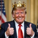 King Donald Trump Two Thumbs up Grinning