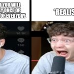 wait, no, this can't be. | *REALISATION*; AFTER YOU MOVE OUT YOU WILL ONLY SEE YOUR FAMILY ONCE OR TWICE A YEAR INSTEAD OF EVERYDAY. | image tagged in elevenz laughing template,realisation,dark | made w/ Imgflip meme maker