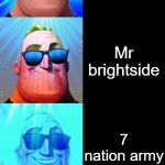 mr incredible becoming canny | Pov: Your favourite song is:; Bad guy; Bohemian rhapsody; Hotel california; Starboy; Mr brightside; 7 nation army; Lose yourself; Titanium; Golden; Every time we touch | image tagged in mr incredible becoming canny,brilliant | made w/ Imgflip meme maker
