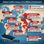 Global active war fronts and where U.S. forces or U.S. military