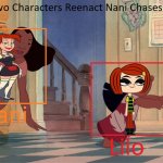 Aunt Grandma and Laney Penn Reenact Nani Chases Lilo | image tagged in if these two characters reenact nani chases lilo,lilo and stitch,grojband,laney penn,aunt grandma,uncle grandpa | made w/ Imgflip meme maker