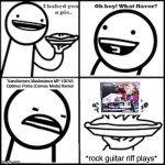 BOOM!!!!!!!!!! | Transformers Masterpiece MP-10EVA Optimus Prime (Convoy Mode) flavour; *rock guitar riff plays* | image tagged in x-flavored pie asdfmovie,neon genesis evangelion,transformers,masterpiece,rock guitar riff,didn't see that one coming huh | made w/ Imgflip meme maker