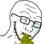 Wojak vomiting while crying