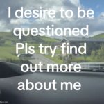 I desire to be questioned meme